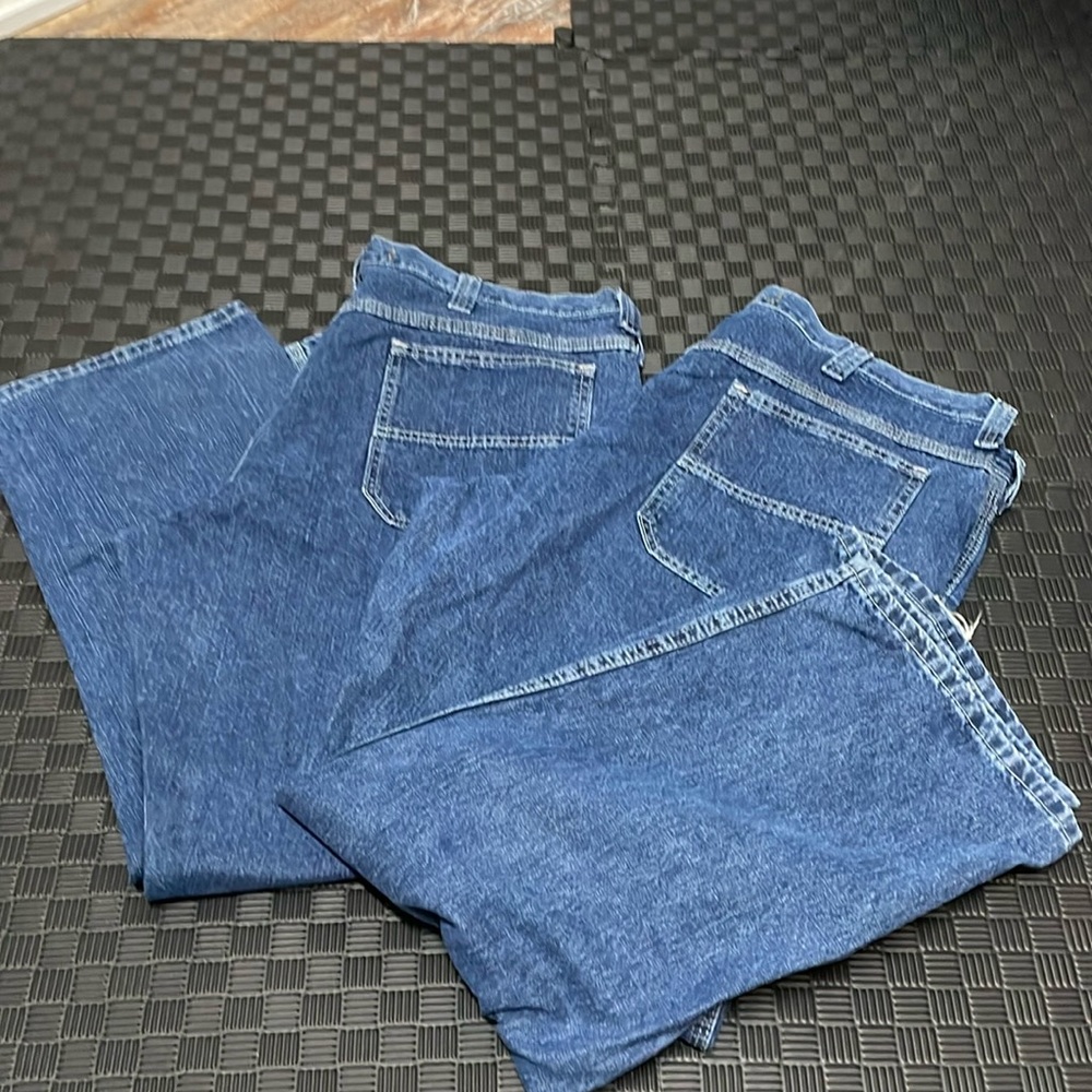 Two pairs of Lee carpenter blue jeans 40 x 30